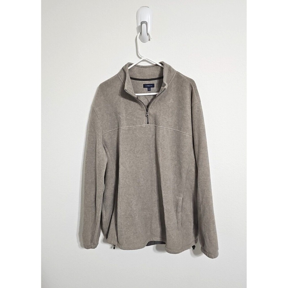 Croft & Barrow Men's 1/4 zip front pocket long sleeve adjustable bottom Size 2XL